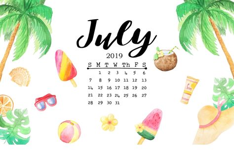 Cute July 2019 Calendar Wallpaper 365 Questions, College Ready, Calendar Background, July Calendar, Background Cute, A5 Printables, 2018 Calendar, Calendar Templates, Calendar Wallpaper