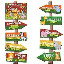 Animal Birthday Party Decorations, Wild Animal Birthday Party, Zoo Theme Party, Wild Animal Birthday, Jungle Balloons, Animal Signs, Jungle Animals Party, Zoo Birthday Party, Jungle Thema