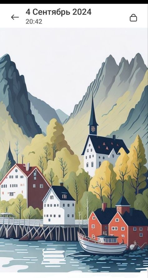 Sweden Illustration, Sweden Tattoo, Animated Photos, Sweden House, Pastel Poster, Building Painting, Travel Painting, Ink Printing, Poster Travel