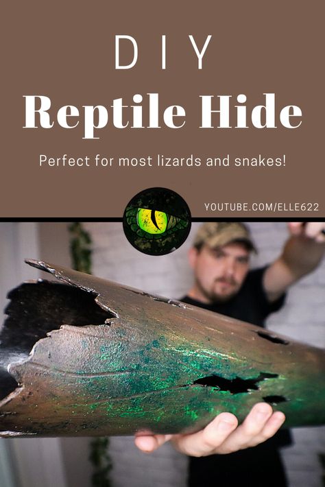 A quick video on how to make a reptile hide from PVC. This particular one is for a blue tongue skink, but it would also make a great DIY snake hide. #diysnakhide #diyreptilehide #diylog Diy Reptile Vines, Diy Ball Python Hide, Diy Snake Tank Decor, Diy Blue Tongue Skink Enclosure, Snake Hides Diy, Diy Snake Enclosure Decor, Diy Snake Hide, Reptile Shelf, Diy Reptile Decor