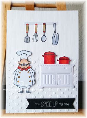 Dreja's Bastelwelt: cooking of MFT Chef Card, Mft Stamps Cards, File Decoration Ideas, Recipe Scrapbook, Mft Cards, Mft Stamps, Easy Diy Art, Lawn Fawn, Male Cards