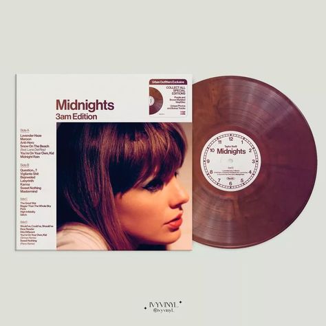 Midnights Vinyl, Tay Core, Cd Aesthetic, Swift Aesthetic, Purple And Brown, Vinyl Collectors, 3 Am, Record Collection, Music Aesthetic