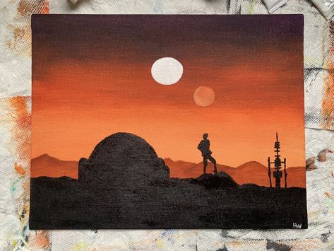 Star Wars Painting Acrylic, Star Wars Painting Ideas On Canvas, Simple Star Wars Painting, Painting Ideas Star Wars, Starwars Canvas Painting, Star Wars Painting Easy, Star Wars Painting Ideas, Star Wars Canvas Painting, Star Wars Art Painting