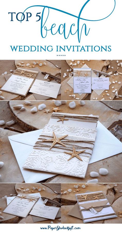 Dusty Blue Beach Wedding Invitations, Starfish Wedding Invitations, Destination Wedding Themes, Beach Wedding Style, Burlap Wedding Invitations, Nautical Invitations, Beach Invitations, Rustic Beach Wedding, Starfish Wedding