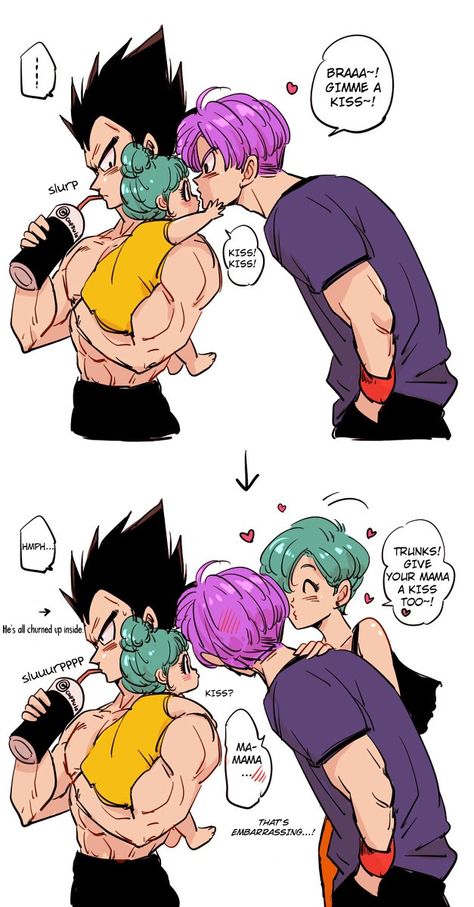 Vegeta Family, Vegeta And Trunks, Goten Y Trunks, Vegeta And Bulma, Hxh Characters, Cartoon Dragon, Dragon Ball Super Artwork, Dragon Ball Super Art, Online Comics