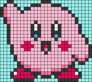 Kirby Alpha Pattern, Kirby Cross Stitch, Kirby Video Game, Kirby Video, Kawaii Nintendo, Grid Ideas, Crochet Grid, Kawaii Cross Stitch, Easy Pixel Art