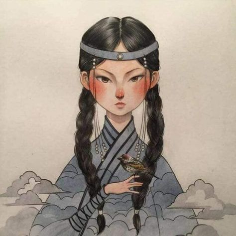 Queen Art, Female Face, Woman Drawing, Art Challenge, Mongolia, Girl Drawing, Asian Art, Female Art, Character Inspiration