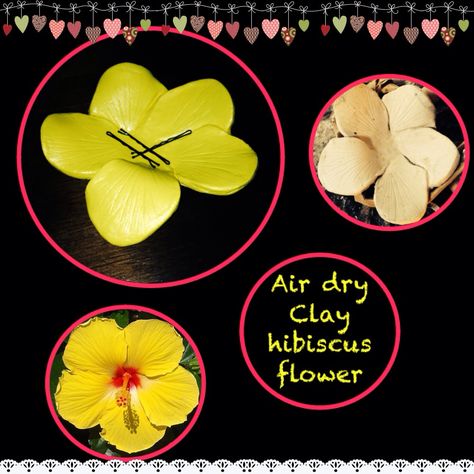 Air dry clay hibiscus flower. Hibiscus Clay, Babymoon Photos, Hibiscus Flower, Clay Ideas, Dry Clay, Hibiscus Flowers, Air Dry Clay, Air Dry, Hibiscus