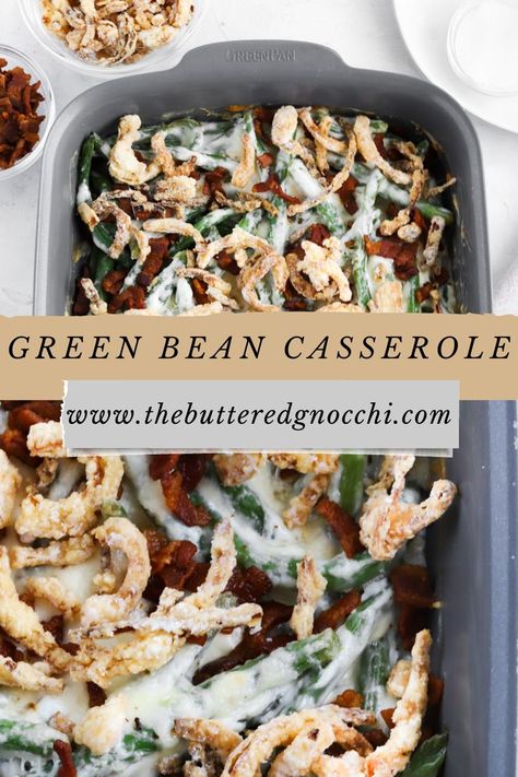 Green Bean Casserole Gluten Free Green Bean Casserole Recipe, Gluten Free Onion Rings, Gluten Free Green Bean Casserole, Creamy Green Beans, Onion Strings, Homemade Green Bean Casserole, Green Bean Casserole Recipe, Greenbean Casserole Recipe, Gluten Free Thanksgiving