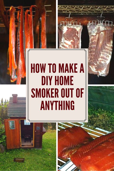 Smoking food at home just got easier. Learn how to make a DIY smoker out of just about anything. Build A Smokehouse Easy Diy, How To Make A Smoker Diy, Diy Smokers How To Build, Diy Meat Smoker, Diy Pellet Smoker, Building A Smoker, How To Make A Smoker, Cold Smoker How To Build A, Diy Smoker Homemade