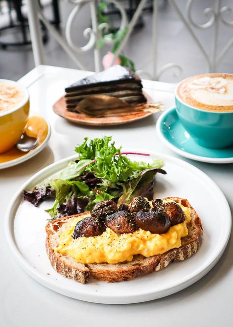 Truffle Mushroom with Scrambled Eggs Toast. Truffle Scrambled Eggs, Truffle Eggs, Mushroom Breakfast, Eggs Toast, Eggs And Mushrooms, Secret Hideout, Fairytale Garden, Mushroom Toast, Truffle Mushroom