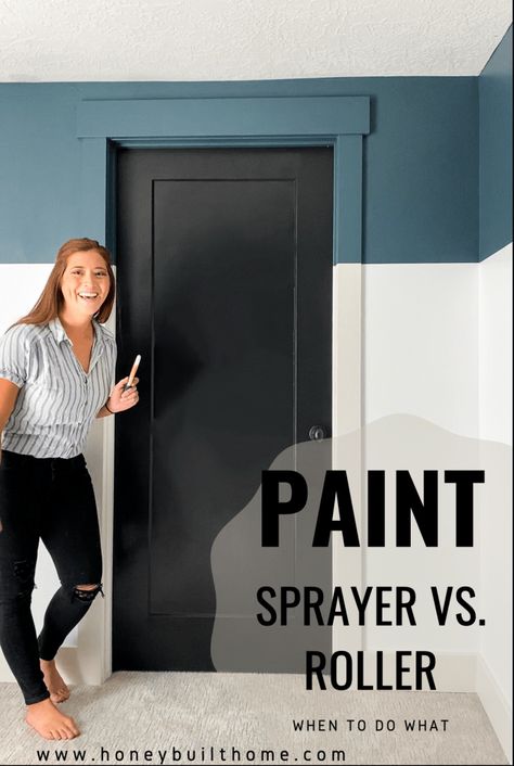 Painting With Sprayer, Spray Painting Doors, Paint Sprayers Best, Spray Paint Interior Walls, How To Use Paint Sprayer, Using A Paint Sprayer On Walls, Paint Sprayer For Cabinets, Best Paint Sprayer For Walls, How To Use A Paint Sprayer On Walls