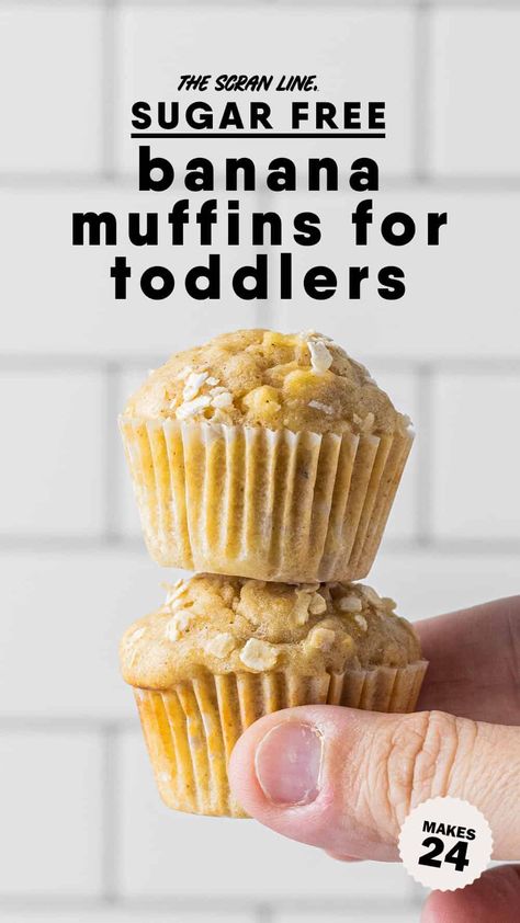 No Sugar Added Banana Muffins, Sugarless Banana Muffins, Banana Muffins For Diabetics, Easy Mini Banana Muffins, Banana Muffins Toddler Healthy, Mini Banana Muffins Toddler, Sugar Free Cupcakes For Kids, Banana Muffins For Babies, Blw Banana Muffins