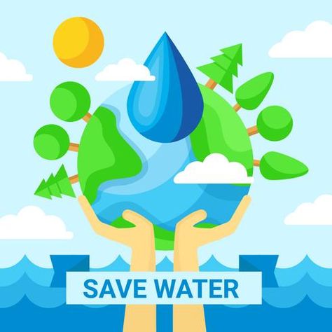 Save Water Poster Save Water Images, Water Conservation Poster, Save Water Drawing, Save Water Poster Drawing, Save Water Poster, Saving Water, Water Images, Water Poster, Water Illustration