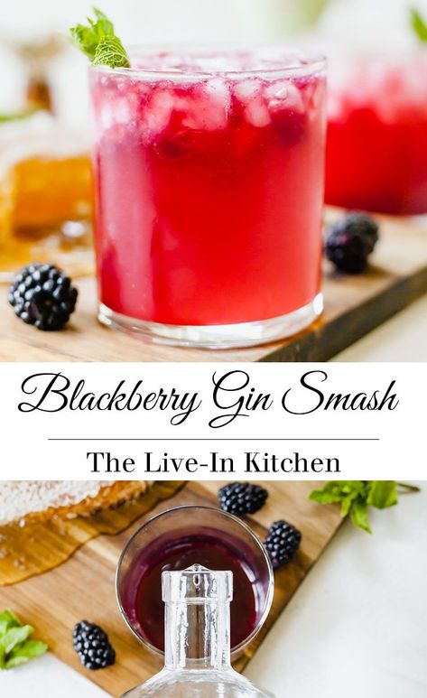 Late Summer Cocktails, Gin Smash, Fruity Summer Drinks, Gin Recipe, Blackberry Gin, Infused Gin, Coctails Recipes, Blackberry Recipes, Gin Recipes