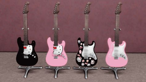 Sims 4 Lanyard Cc, Sims 4 Electric Guitar Cc, Sims 4 Cc Guitar, Sims 4 Guitar Cc, Hello Kitty Electric Guitar, Sanrio Sims 4 Cc, Sims 4 Hello Kitty Cc, Sims 4 Patreon, Sims 4 Traits