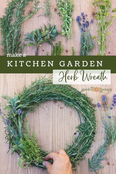 Herb Wreath, Gardening Crafts, Garden Herbs, Dekor Diy, Culinary Herbs, Hanging Wreath, Healing Herbs, Growing Herbs, Garden Stones