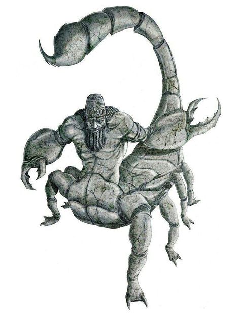 Scorpion Men, The Epic Of Gilgamesh, Epic Of Gilgamesh, Epic Story, Mythological Creatures, Monster Design, Greek Mythology, Scorpion, A Man