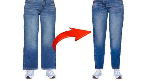 A sewing trick how to taper your jeans in 5 minutes to fit you perfectly! - YouTube How To Peg Jeans, How To Take In Jeans Legs Tutorials, How To Taper Jeans Diy, How To Fit Loose Jeans, How To Tailor Jeans, Tapering Pants, How To Taper Jeans, Taper Pants, How To Make Jeans