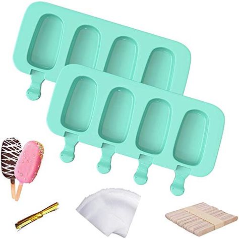 FANIMAL Popsicle Molds, 2 PCS Silicone Cakesicle Mold Ice Pop Molds, Homemade Popsicle Maker Ice Cream Mold with 50 W... Diy Popsicles, Homemade Ice Pops, Magnum Ice Cream, Ice Popsicle, Cake Pop Molds, Ice Pop Molds, Candy Molds Silicone, Diy Ice Cream, Homemade Popsicles