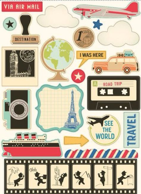 Creative little tags for travel journals Smash Journal, October Afternoon, Travel Stickers, Scrapbook Printables, Travel Scrapbook, Smash Book, Scrapbook Stickers, Travel Book, Project Life