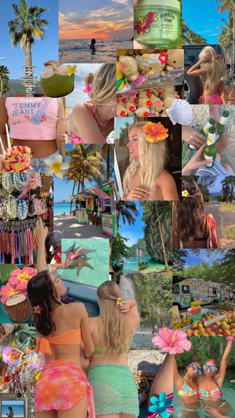 #summer #aesthetic #coconutgirl #hellokitty #tropical #sea #beach #ocean #visionboard #wallpaper #collages  #coconut #hawaii #seashells #drinks #flowers #sun #bracelets #travel #vacation #starfish #snorkeling Coconut Hawaii, Wallpaper Collages, Coconut Girl Aesthetic, Coconut Dream, Tropical Sea, Summer Plans, Coconut Girl, Summer Feeling, Sea Beach