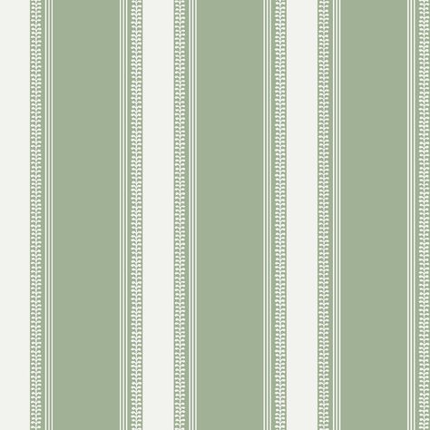 Fern Stripe Sage White Vine Motif Wallpaper Green Stripe Wallpaper, White Pattern Wallpaper, Cornice Board, Modular Bookshelves, Motif Wallpaper, Bead Board Walls, Wallpaper Aesthetics, Striped Bedding, Stripe Wallpaper