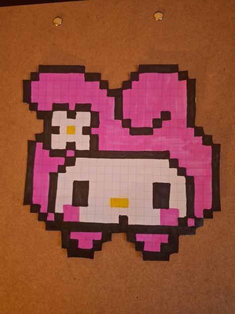 sanrio my melody pixel art made on graph paper My Melody Graph Paper, My Melody Perler Beads, My Melody Pixel Art, Pink Pixel Art, Graph Paper Drawings, Easy Pixel Art, Diy Perler Bead Crafts, Pixel Art Grid, Pix Art