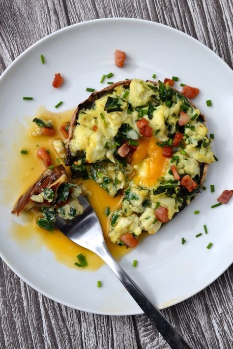 The Best Scrambled Eggs in Portobello Mushrooms Mushrooms Breakfast, Simple Scrambled Eggs, The Best Scrambled Eggs, Simple Healthy Breakfast, Best Scrambled Eggs, Eggs And Mushrooms, Sweet Potato Slices, Specific Carbohydrate Diet, Scrambled Egg