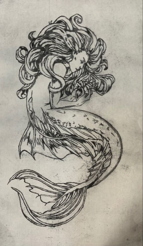 Mermaid Ink Drawing, 2 Mermaids Tattoo, Greek Mermaid Tattoo, Mermaid Reading A Book Tattoo, John William Waterhouse Tattoo, Mermaid Angel Tattoo, Whimsical Mermaid Tattoo, Creepy Mermaid Tattoo, Mermaid Drawing Tattoo