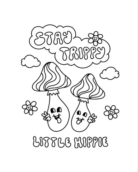 Cool Adult Coloring Pages, Coloring Pages Drippy, Cool Trippy Drawing Ideas Easy, Cute Coloring Pages For Adults, Trippie Coloring Page, High Coloring Pages, Weird Coloring Pages, Swear Word Coloring Pages, Trippy Coloring Pages