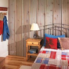 T 111 Interior Walls, Rustic Board And Batten Wall, T1 11 Siding Interior Walls, Board And Batten Interior Walls, Board And Batten Interior, Board Batten Wall, Cabin Walls, Bold Accent Wall, Interior Cabin