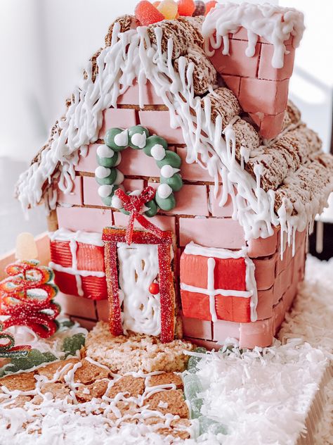 Bubble Gum Brick Gingerbread House Gingerbread House Brick, Brick Gingerbread House, Gingerbread House Ideas, Gingerbread House Parties, The Best Dessert, House Parties, Best Dessert, Gingerbread Houses, Bubble Gum