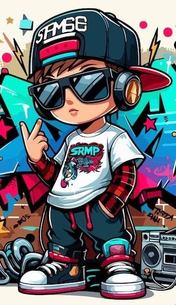 Street Art Characters, Hip Hop Art Graffiti, Expressive Poses, Litle Boy, The Boys Logo, Skull Graffiti, Graffiti Cartoon, Tshirt Artwork, Bull Painting