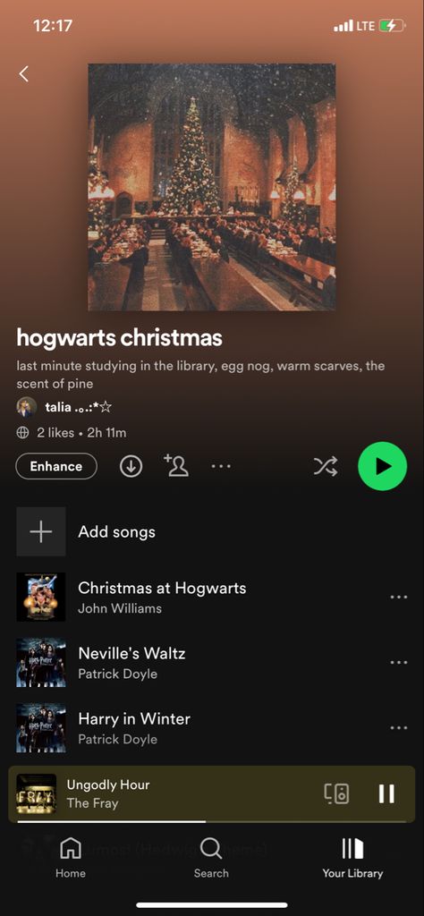 Spotify Playlist Harry Potter, Harry Potter Playlist Names, Christmas Aesthetic Harry Potter, Christmas Spotify Playlist, Christmas Playlist Names, Harry Potter Playlist, Christmas Playlist Cover, Harry Potter Christmas Aesthetic, Harry Potter Soundtrack