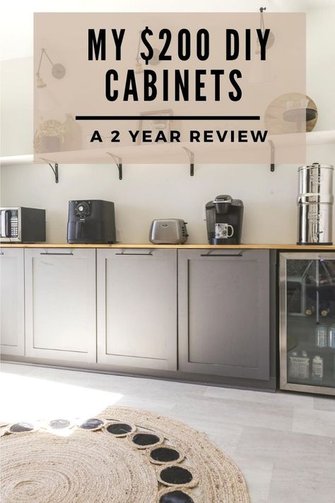 diy kitchen cabinets makeover for butler pantry Cabinets On A Budget, Pallet Kitchen Cabinets, Style Kitchen Cabinets, Diy Wood Countertops, Rv Cabinets, Shaker Style Kitchen Cabinets, Skoolie Conversion, Kitchen 2022, Shaker Style Kitchen