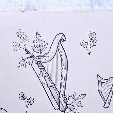 Aoife Tierney on Instagram: "Stained glass harp Flash available. Can also be done in colour if desired. Email to book in. Taking bookings for @goodtimestattoo . #harps #irishtattoo #ireland🍀 #tradflash #londonirish #londontattooartist #goodtimestattoo #irishtattoo #harpplayer" Harp Traditional Tattoo, Harp Tattoo Minimalist, Harp Tattoo Design, Irish Harp Tattoos For Women, Harp Tattoo, Irish Harp Tattoo Design, Celtic Harp, Irish Tattoos, London Tattoo