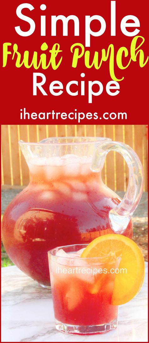 Simple Fruit Punch Recipe | I Heart Recipes Holiday Cider, City Bachelorette, Best Punch Recipe, Fruit Drinks Recipes, Party Punches, Party Beverages, Fruit Punch Recipe, Thanksgiving Punch, Holiday Punch Recipe