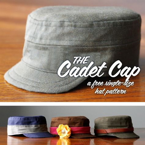 Hat Sewing Patterns How To Make A Cadet Cap Tutorial Free Pattern Britex Fabrics - figswoodfiredbistro.com Cadet Hat, Hat Patterns Free, Hat Patterns To Sew, Cap Patterns, Fleece Hat, Beginner Sewing Projects Easy, Leftover Fabric, News Boy Hat, Sewing Projects For Beginners