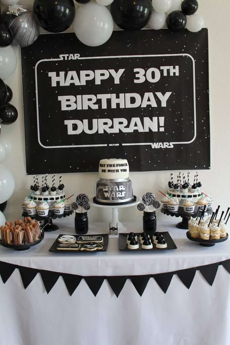 Star Wars Birthday Party Ideas | Photo 11 of 25 | Catch My Party Star Wars Dessert, Star Wars Party Decorations, Decoracion Star Wars, Star Wars Themed Birthday Party, Birthday Star Wars, 17. Geburtstag, Star Wars Theme Party, Star Wars Diy