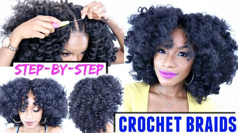 TOP 6 Protective Styles for Transition to Natural Hair How To Crochet Braids, Braids For Natural Hair, Braidless Crochet, Braids Step By Step, Crochet Wig, Marley Hair, Natural Hair Extensions, Crochet Braid Styles, Pelo Afro