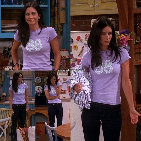 Friends Characters Outfits, Ross And Monica, 2000 Fashion Outfits, Monica Outfits, Monica Geller Outfits, Monica Gellar, Show Outfits, Friends Outfit, Rachel Green Outfits