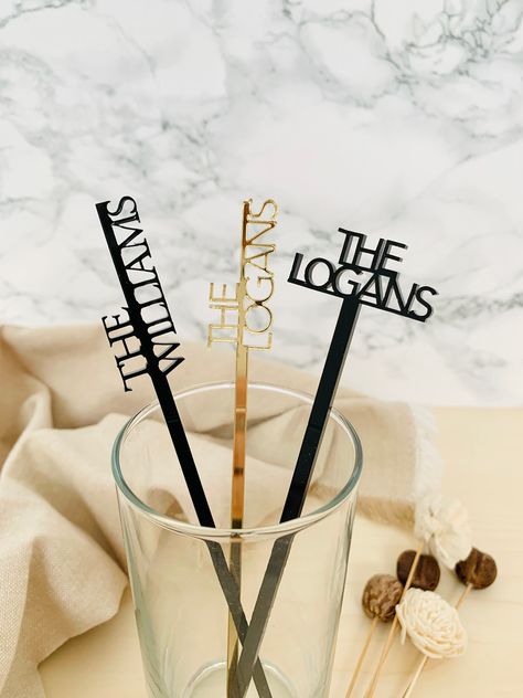 Personalized Drinks Wedding, Acrylic Stir Sticks Wedding, Personalized Stir Sticks, Name Drink Stirrers, Personalized Wedding Drink Stirrers, Custom Cocktail Stirrers, Personalised Drink Stirrers, Wedding Drink Accessories, Custom Stir Sticks