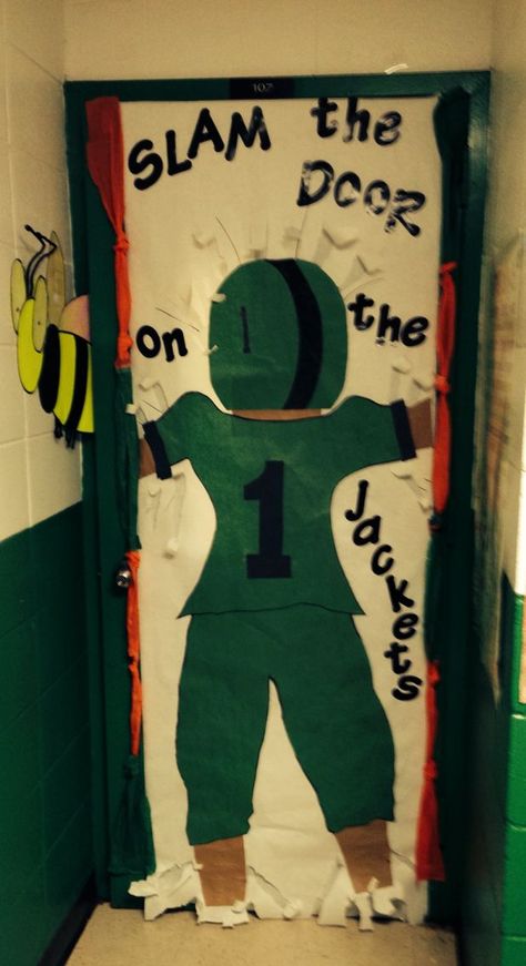 Homecoming Door Decoration #SLAMthedooronthejackets #ahs #homecoming Pirate Door, Homecoming Spirit Week, Homecoming Spirit, Class Door, Casual Country Outfits, School Doors, Door Decorations Classroom, Classroom Door, Spirit Week