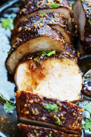 Island Glazed Pork Tenderloin Glazed Pork Tenderloin, Baked Pork Tenderloin, Juicy Pork Tenderloin, Glazed Pork, Pork Glaze, Veggie Wraps, Pork Dinner, Tenderloin Recipes, Baked Pork