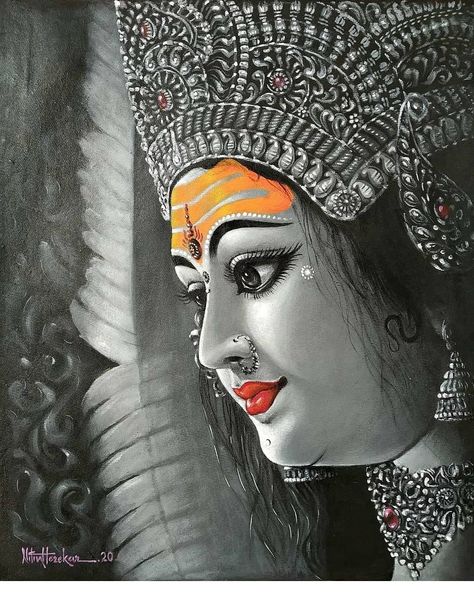 Pencil Sketch Portrait, Family Tattoo Designs, Shiva Tattoo Design, Realistic Sketch, Easy Mandala Drawing, Durga Painting, Boho Art Drawings, Pencil Sketch Images, Canvas Art Projects