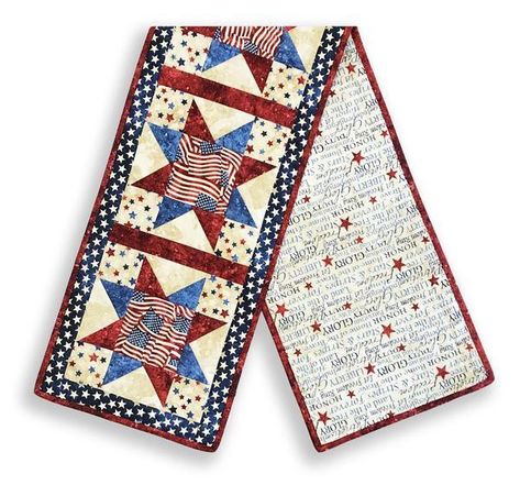 North Star Table Runner – Jordan Fabrics Star Table Runner, Jordan Fabrics, Patriotic Table Runner, Table Runner Tutorial, Free Pattern Download, Quilted Table Runners Patterns, Patriotic Quilts, Table Runner And Placemats, Table Runner Pattern