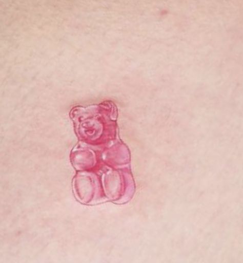 Gummy Bear Tattoo, Blue Butterfly Tattoo, Gold Tattoo, Bear Drawing, Bear Tattoo, Bear Illustration, Up Tattoos, Gummy Bear, Tattoo Idea