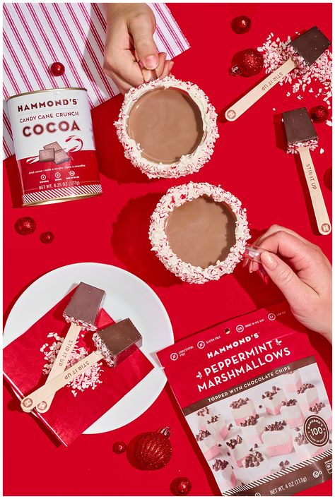 Dunkin Christmas, Monochromatic Christmas, Christmas Food Photography, Chocolate Photography, Candy Photoshoot, Candy Photography, Christmas Studio, Commercial Photography Product, Colorful Backdrop