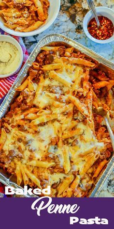 Easy Ground Beef Pasta Bake, Large Pasta Dishes, Pasta Large Crowd, Pasta Dishes For Large Crowds, Baked Pasta For A Crowd Parties, Easy Pasta Recipes For A Crowd, Recipes With Penne Noodles, Pasta Meat Recipes, Easy Pasta For A Crowd